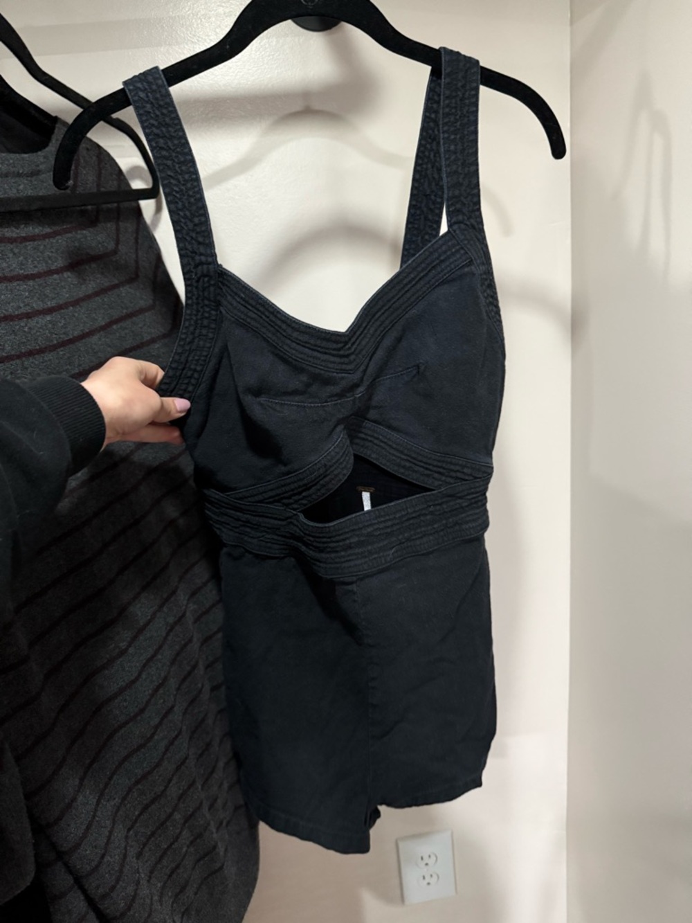 Free People Black Cutout Romper